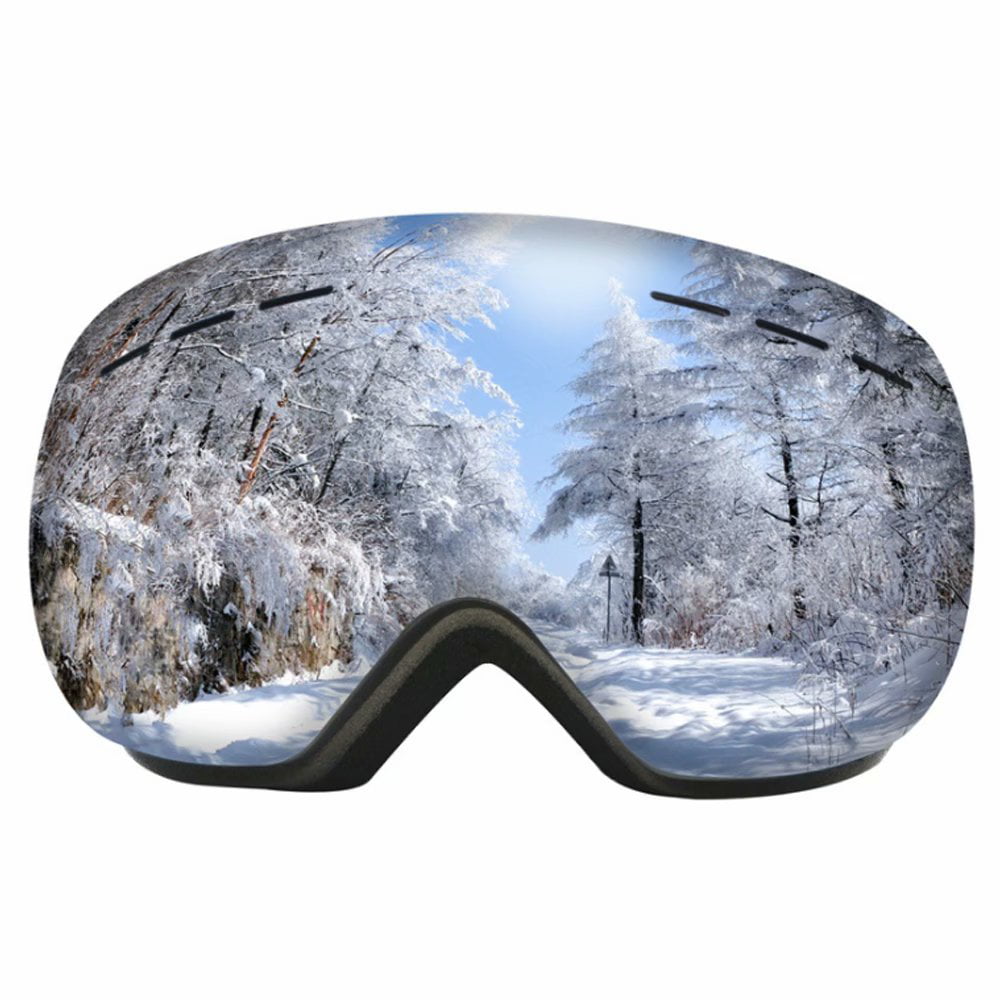 Snowboard Goggles Over Glasses Frameless Double Layer Spherical Detachable Lens Snow Goggles with Anti Fog UV 400 Protection and Anti-Slip Strap for Adult Man Woman Teenagers TOONEV Ski Goggles 
