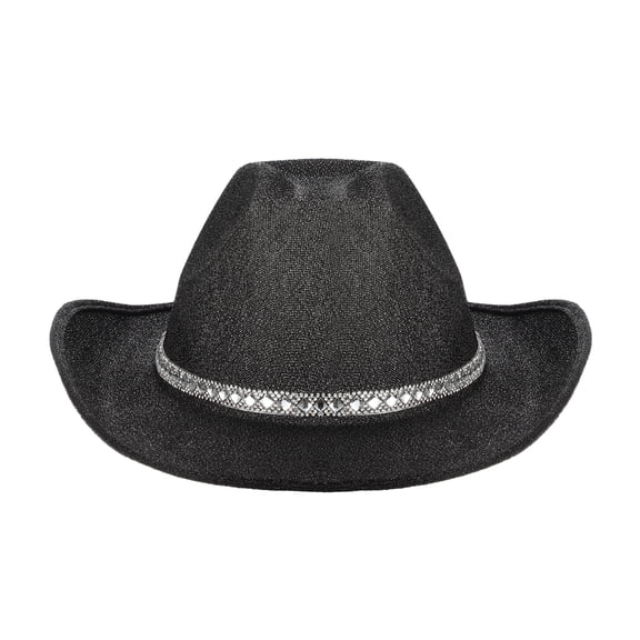 Western Flash Powder Hat Raw Edge White Diamond Strip Bride Adult Velvet Double-sided Nightclub Carnival Hat