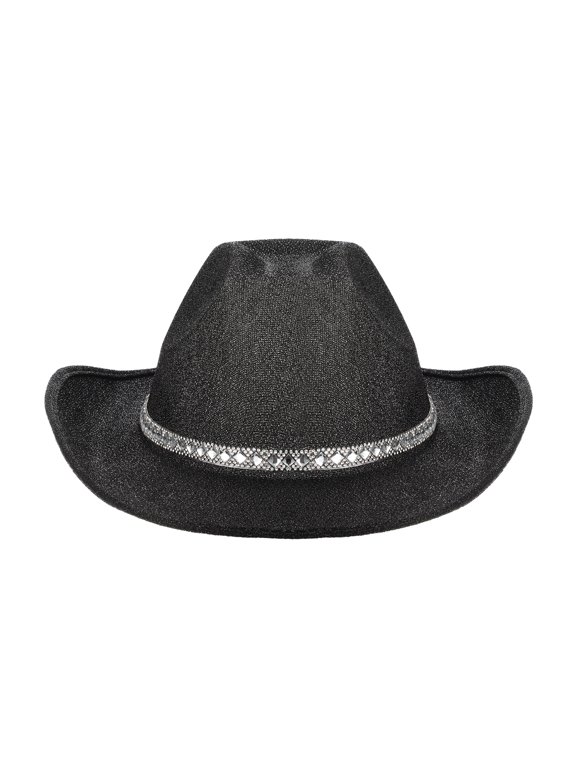 Western Flash Powder Hat Raw Edge White Diamond Strip Bride Adult Velvet Double-sided Nightclub Carnival Hat