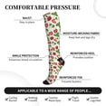thumbnail image 3 of Lsque Strawberry Pattern Sport Compression Socks for Men & Women 15-20 mmHg Knee High Nurse Pregnant Running Medical and Travel Athletic, 3 of 6
