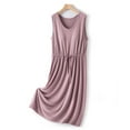 thumbnail image 3 of Fanxing Nightgowns for Women Built in Bra Sleeveless Long Night Gowns Nightdress with Pockets Soft Ladies Gown Purple,L, 3 of 6