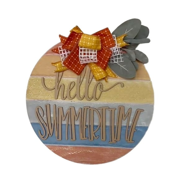 Binwennn Light up Pictures for Living Room Glass Decorations for Living Room Tray Decorations for Living Room Hello Summer Summer Front Door Hangers Summer Color Wooden Door Sign Foreign Trade