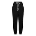 thumbnail image 4 of Olyvenn Sweatpants Women Baggy High Waist Pants with Pockets Drawstring Lounge Workout Trousers Stretch Yoga Jogging Black M, 4 of 6