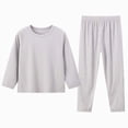 thumbnail image 7 of masbird Toddler Girls Boys Pajamas Cotton Kids 2 Piece Solid Color Pjs Sleepwear Clothes Sets Fall Winter 6-12 Months 12-24 Months 2t 3t 4t 5t 6t 7t 8t 9t Children(Grey,7-8 Y), 7 of 7