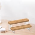 thumbnail image 2 of jifeng Acrylic Display Riser Shelf Showcase Fixtures Cupcakes Holder Wood Shelf Display 2 Tiers, 2 of 8
