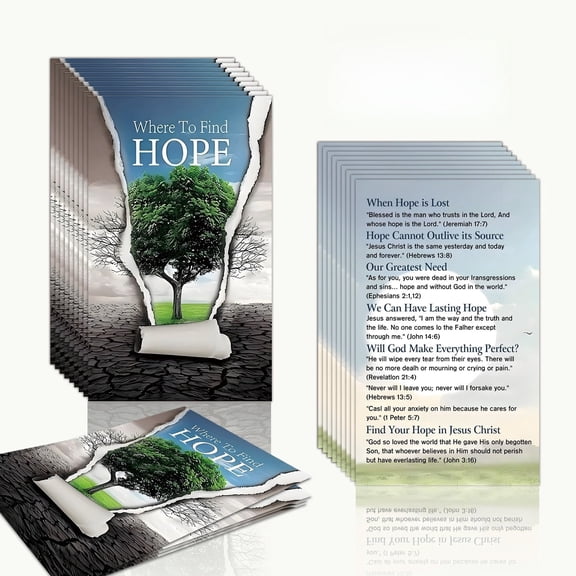 Where to Find Hope Scripture Cards 50-Pack, Inspirational Bible Verse Cards for Encouragement, Comfort, Church Ministry, Outreach, Gift Bags, Welcome Kits & Daily Reflection