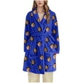 thumbnail image 6 of Fanxing Custom Robes for Women Personalized Face Robe Flannel Nightwear Customized Bathrobes Sleepwear Short Shaggy Blue L, 6 of 6