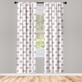 thumbnail image 4 of Ambesonne Snail Window Curtains, Crawling Shelled Elements, Each 28" W x 63" L, Pale Pink Rose White, 4 of 4