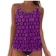 thumbnail image 1 of Trajes de Baño de Corte Alto para las Mujeres sin Mangas Impresión Push-Up Traje de Baño Acolchado Conjuntos de Blusa, Trajes de Baño de Cintura Alta para las Mujeres, 1 of 5