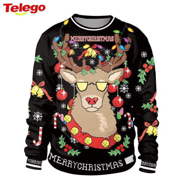 Ropa De Navidad Mujer casual Suelto top Europeo Y Americano 2022 Nuevo Día Manga Larga Cuello Redondo Christm