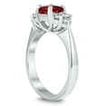thumbnail image 2 of SZUL Women's Princess Cut 6X6MM Garnet and Diamond Duchess Ring in 10K White Gold, 2 of 4