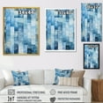 thumbnail image 4 of Designart "Scandinavian Tiles in White and Blue VII" Abstract Framed Wall Art - Modern White Abstract Tile Entryway Framed Wall Art Print, 4 of 6