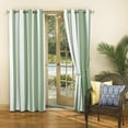 thumbnail image 5 of Sun Zero Valencia Cabana Stripe Indoor/Outdoor Uv Protectant Room Darkening Grommet Curtain Panel, 54"X108", Spa Green, 54"X108", Spa Green, 5 of 8