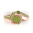 thumbnail image 2 of 0.45 ct Brilliant Round Cut Natural Peridot 18K Rose Gold Solitaire with Accents Engagement Bridal Wedding Ring Band Set size 6.5, 2 of 7
