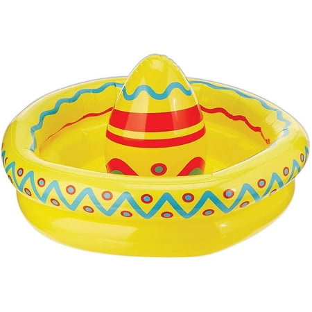 

Plastic Inflatable Mexican Sombrero Cooler Fiesta Theme Drink Holder Party Suppliescan Decorations 20 x 10 Yellow/Red/Blue