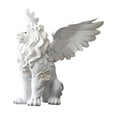 thumbnail image 2 of Estatua de león, figura decorativa coleccionable, adorno de mesa para chimenea. Blanco, 2 of 9