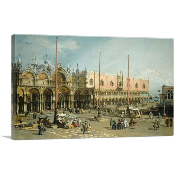 ARTCANVAS The Square of Saint Mark's - Venice Canvas Art Print by Canaletto - Size: 26" x 18" (0.75" Deep)