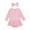 Pink, variant on Annhoo Infant Baby Girls Romper Dress Fall Long Sleeve Round Neck Button up Dress Cute Solid Color Dress with Headband