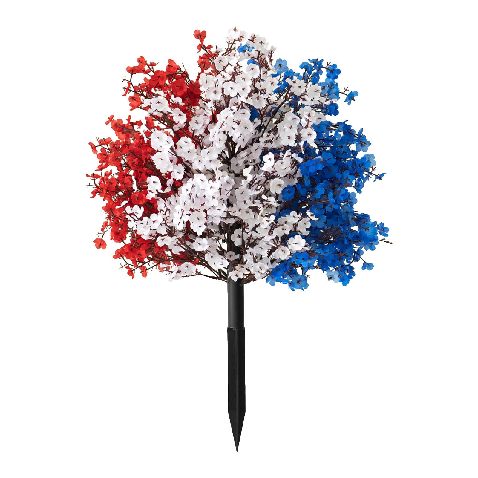 4 of July Decorations, 13.8x20.1inch Red White and Blue Artificial Flowers for Outdoors Ground Insertion, Independence Day Themed Ornament for Garden, Yard Home Decor