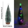 thumbnail image 7 of Selrti Mini Christmas Tree Small Artificial Snow Flocked Pencil Tree with LED Lights Tabletop Tree Ornaments with Wooden Base for Xmas Home Decor, 7 of 7