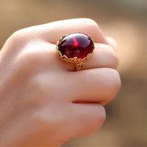 Unisex 24K Gold Plated Ring Adjustable White Copper Inlaid Gemstone Drop Shape Fashion Jewelry Gifts For Women