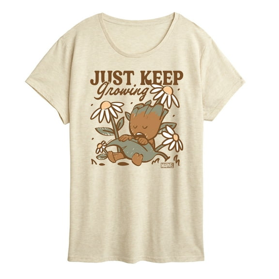 Marvel Guardians of the Galaxy - Groot Keep Growing - Women's Short Sleeve Graphic T-Shirt