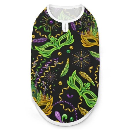 Bybiment Pet Dog Shirts, Feathers Party Streamers Carnival Mardi Cat Puppy Vest Clothes, Breathable Sleeveless Doggy Tank Top Outfit, S