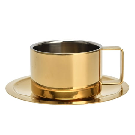 

Coffee Cup Gold Fashionable Design Durable Wearable Convenient Practical Stainless Steel Saucer for Home
