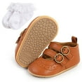 thumbnail image 2 of Newborn Baby Boys Girls PU Leather Sneakers Shoes Infant Soft-soled Crib Shoes + Socks 0-18M, 2 of 5