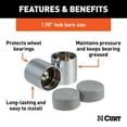 thumbnail image 2 of CURT 22198 1.98-Inch Trailer Wheel Bearing Protectors and Dust Covers, 2-Pack, 2 of 2