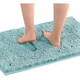 thumbnail image 1 of Alfombra de baño Alfombra de baño Alfombras de baño para baño Alfombras de baño antideslizantes Alfombra de chenilla extra gruesa 17 "x 24" Absorbente Suave Shaggy Lavable Secado rápido Alfombras de felpa para bañeras - NavyCanal Blue (con respaldo) 20 "x 32", 1 of 5