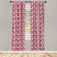 thumbnail image 2 of Ambesonne Japanese Print Curtains, Spring Cherry Art, Pair of 28"x63", Dark Coral Charcoal Grey, 2 of 4