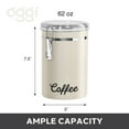 thumbnail image 5 of Stainless Steel Coffee Canister 62 fl oz,Airtight Clamp Lid,Clear See-Thru Top for Coffee Bean Storage, 5 of 7