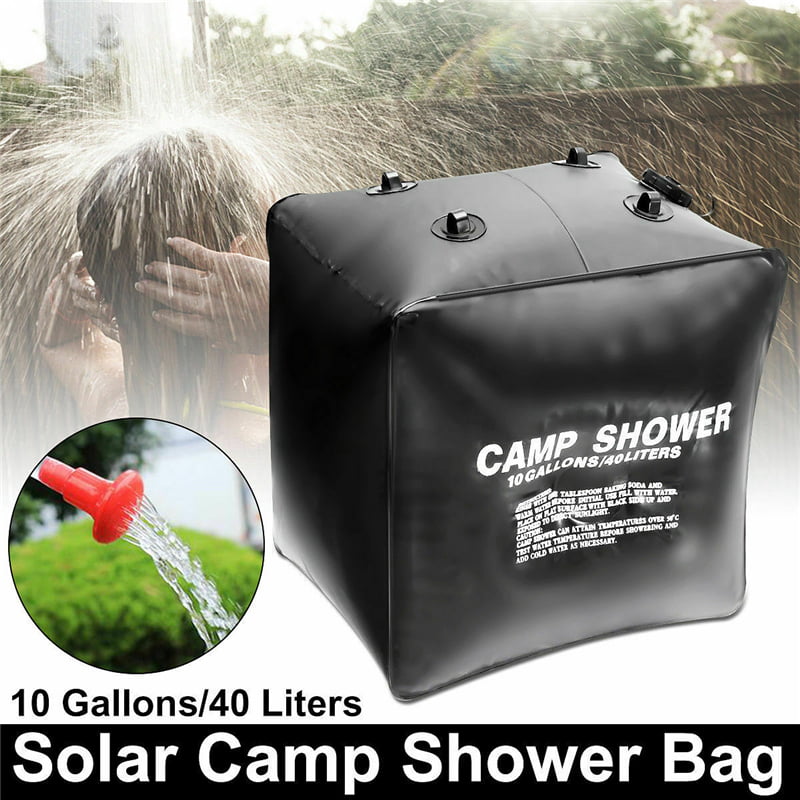 Solar Shower Bag, 10 gallons/40L Solar Heating Camping Shower Bag with  Temperature Hot Water 45°C Hiking Climbing