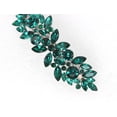 thumbnail image 3 of Faship Gorgeous Green Rhinestone Crystal Floral Hair Barrette Clip, 3 of 4