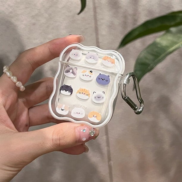 Funda de auriculares de dibujos animados para Airpods 1, 2, 3, funda de onda suave para Apple Airpod Pro 2ª llavero