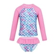 thumbnail image 3 of JanJean Girls 2 Pieces Swimsuits Long Sleeve Rash Guard Set Sport Swimwear Summer Beachwear Bathing Suit Pink 6, 3 of 7