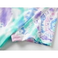 thumbnail image 4 of Beezizac Trendy Tie Dye Violet Green Pajamas for Girls 3 Pieces Soft Tee Shorts & Pants PJ Comfy Jammies Set Size 10, 4 of 8