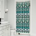 thumbnail image 2 of Small Stall Narrow Shower Curtain 36"W x 72"L – Tropical Bohemian Leaves, Mid-Century Abstract Boho Botanical Bathroom Decor, Vintage Floral Palm Leaf Pattern, Rustic Tribal Folk Style, 2 of 5