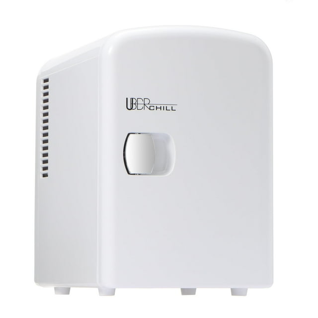 Uber Appliance Uber Chill Mini Refrigerador Portátil de 4 Litros y 6 Latas, Blanco - Termoeléctrico