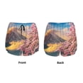 thumbnail image 6 of Uemuo Cherry Blossoms Pattern Women's Athletic Shorts High Waisted Running Shorts with Liner Pockets Gym Elastic Workout Shorts-Small, 6 of 9