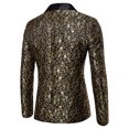 thumbnail image 3 of Fgnfyis Suit Jacket for Men Mens Fashion Casual Business Pattern Long Sleeved Lapel Suit with Sequin Buttons and Pocket Jackets for Men Gold L, 3 of 6
