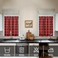 thumbnail image 2 of Striped and Checkered Fusion Kitchen Curtains Set of 2 - 27.5x36 Inch Tier Window Panels Semi-Sheer Rod Pocket Farmhouse Style, 2 of 4