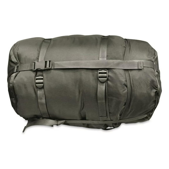 Military Compression Sack for Sleeping Bag - Large Nylon Waterproof Stuff Sack - Backpacking, Hiking, Camping - Olive Drab Foliage
