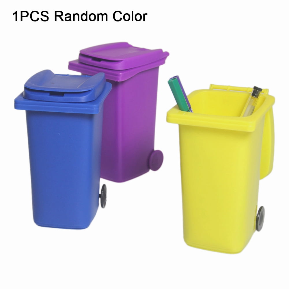 Mini Curbside Wrestling Toy Garbage Trash Can And Recycle Set Office Desk Pencil Cup Holder