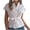 White, variant on Staron Women's Casual Short Sleeve Shirt Blouse V Neck Button Down Drawstring Waist Loose Comfy Fashion Top, Red XL