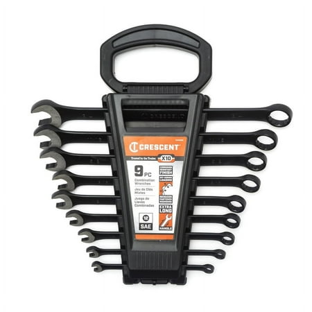 UPC: 0037103327031 | Crescent CCWS9BS 9 Pc. X10 12 Point Long Pattern Combination SAE Wrench Set