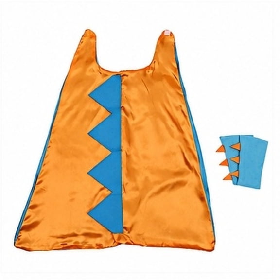 OULII Kids Dinosaur Cloak Costume, Orange Cloth Dress-Up Cape for Parties, Events, , Birthday, Pretend Play