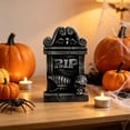 thumbnail image 6 of TanSiDing Halloween Tombstone Resin Ornament Eerie Graveyard Decoration Creepy Haunted House Decor Spooky Cemetery Prop Scary Vibes for Halloween Party Home Mantel Shelf Table Decor, 6 of 6