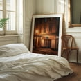 thumbnail image 2 of City Hall Place, Hudson - Hudson New York Photography Nightlife Street Photography City Architecture Vintage Rustic Night Sky Oak Framed Wall Art Print 9 x 12 inches, 2 of 12